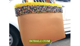 Ladies Cotton Handbags with Beads Belts